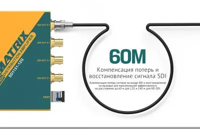 Усилитель-распределитель AVMATRIX SD1151 12G-SDI 1×5 с восстановлением тактовой частоты
