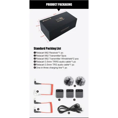 Двухканальный беспроводной микрофон с OLED-дисплеем Relacart Mi2