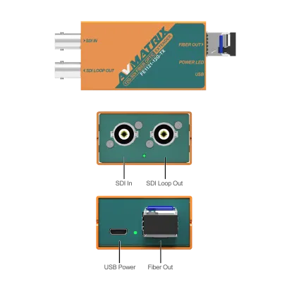 Волоконно-оптический удлинитель AVMATRIX FE1121-12G SDI 10км